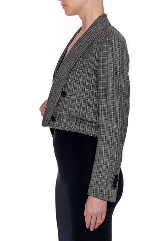 Murcia Jacket - Shawl collar cropped jacket in tweed