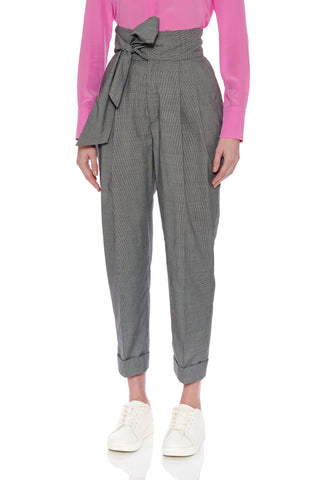 Huesca Trousers - High waisted pleated cigarette trousers