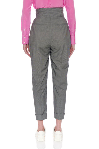 Huesca Trousers - High waisted pleated cigarette trousers