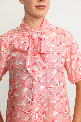 Horn Blouse - Horn Blouse in Pink Petal Print