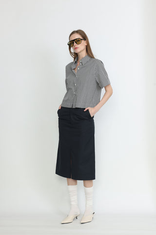 Coffs Shirt - Short white shirt in black polka