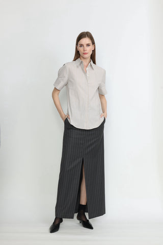 Darwin Cotton Beige Stripe Shirt