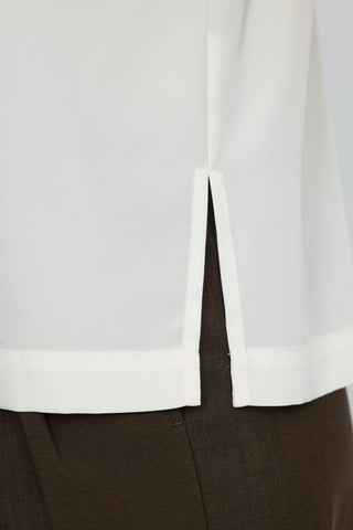 Orange Silk T-Shirt in White