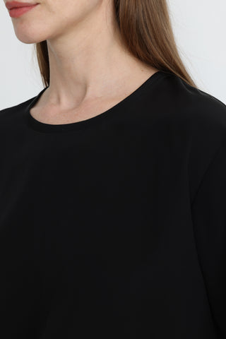 Orange Silk T-Shirt in Black