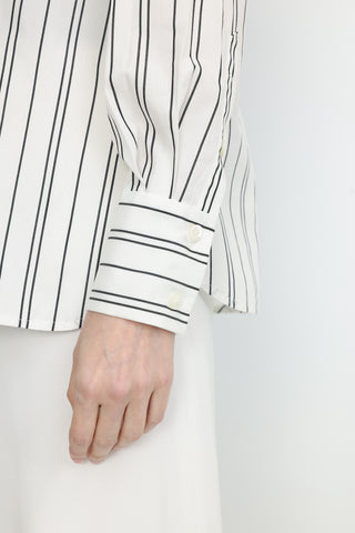 Townsville Long Sleeve Oversized Shirt in Black and White Stripe