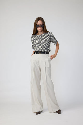 Alice Springs T-Shirt - Jersey T-Shirt in herringbone
