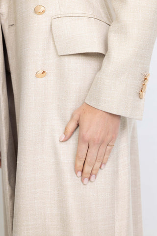Agueda Limited Edition Coat - Midi-length coat in champagne