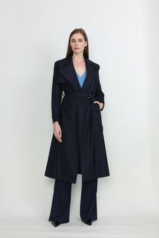 Andria Trench Coat in Navy
