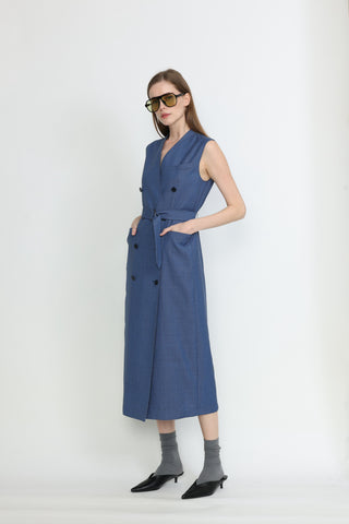 Melbourne Dress - Tailored dress in blue