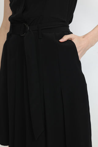 Tamworth Shirt Dress in Black Silk