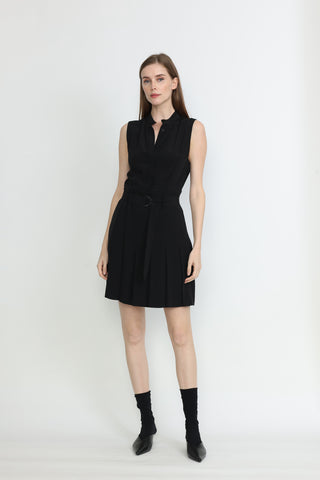 Tamworth Shirt Dress in Black Silk