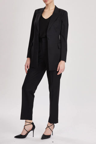 Broxbourne Jacket - Single breasted fitted jacket in black wool
