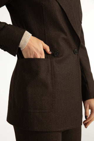 Nora Jacket & Sursee Trousers in Charcoal Brown
