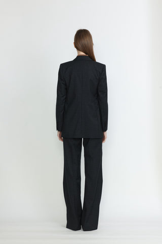 Amarante Jacket - Double breasted suit jacket in black check