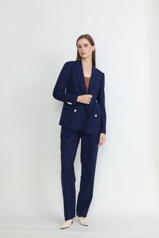 Brugg Double-Breasted Suit Jacket in Navy