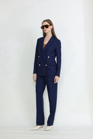 Brugg Double-Breasted Suit Jacket in Navy