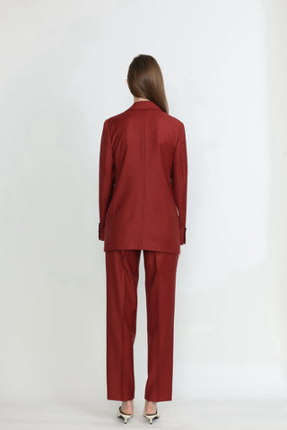 Canberra Shawl Lapel Suit Jacket in Ruby Red