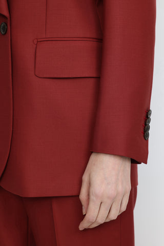 Canberra Shawl Lapel Suit Jacket in Ruby Red