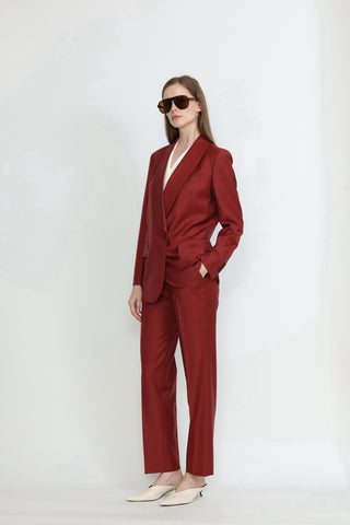 Canberra Shawl Lapel Suit Jacket in Ruby Red