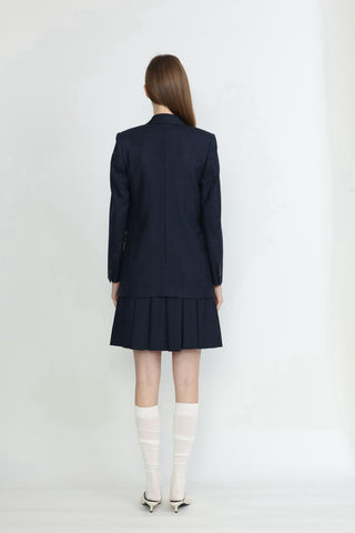 Amarante Double-Breasted Suit Jacket in Navy