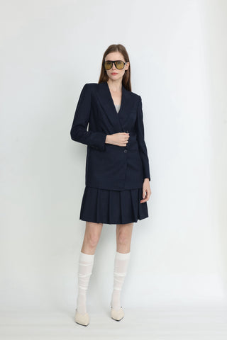 Amarante Double-Breasted Suit Jacket in Navy