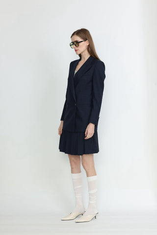 Amarante Double-Breasted Suit Jacket in Navy