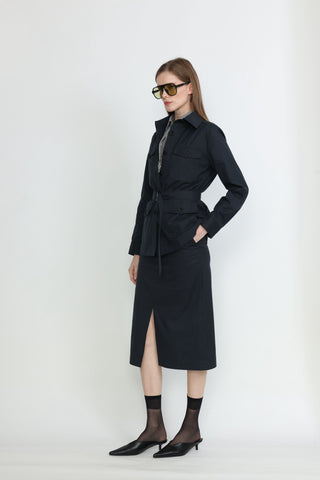 Rolle Shirt Jacket in Charcoal Black