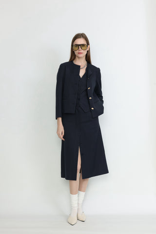 Sunshine Coast Cropped Jacket in Dark Navy