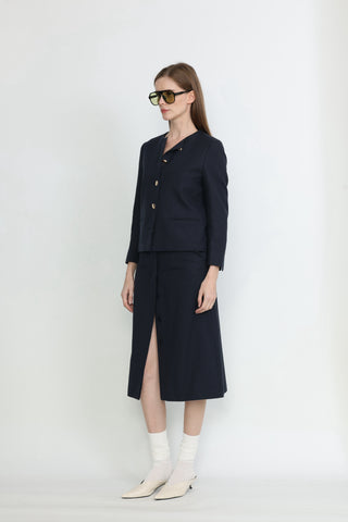 Sunshine Coast Cropped Jacket in Dark Navy