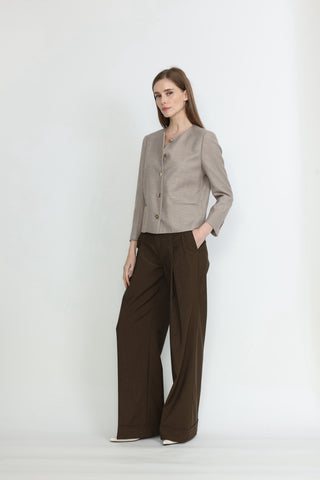 Sunshine Coast Cropped Jacket in Beige