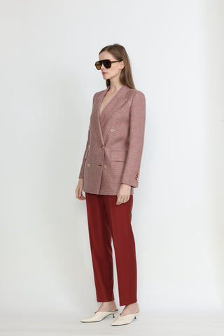 Bristol Double-Breasted Jacket in Red Dogtooth