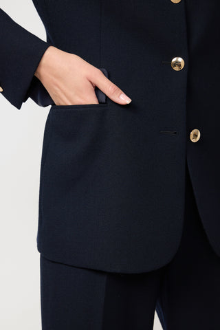 Lelystad Jacket & Umea Trousers in Navy Crepe