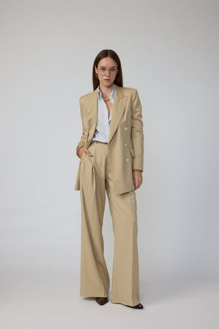 Amsterdam Jacket - Double-breasted fitted jacket in camel