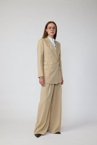 Amsterdam Jacket - Double-breasted fitted jacket in camel
