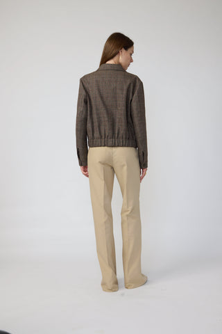 Almere Jacket - Bomber jacket in brown tartan