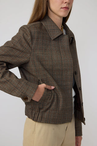 Almere Jacket - Bomber jacket in brown tartan