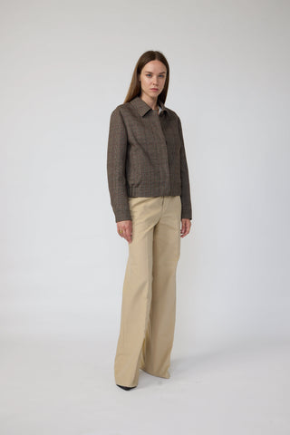 Almere Jacket - Bomber jacket in brown tartan