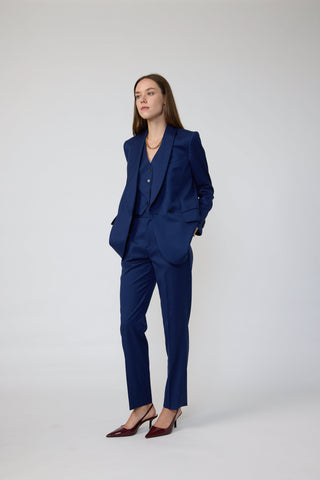 Canberra Jacket - Shawl lapel jacket in navy