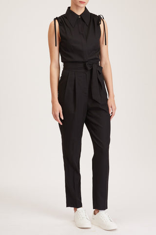 Margate Jumpsuit -  Sleeveless jumpsuit in black wool