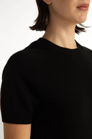 Lourdes Knit Top - Knit t-shirt in black