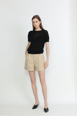 Bunbury Crochet T-shirt in Black