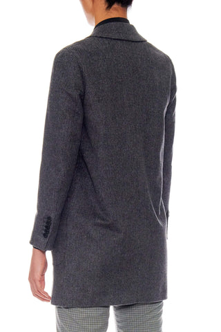 Paris - Oversized wool coat with patch pockets in navy