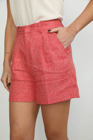 Biel Shorts - Biel High Waisted Shorts in Deep Pink