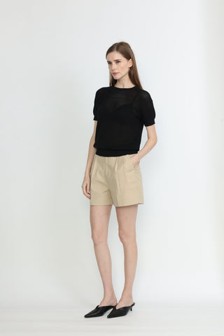 Biel Tailored Shorts in Khaki Beige
