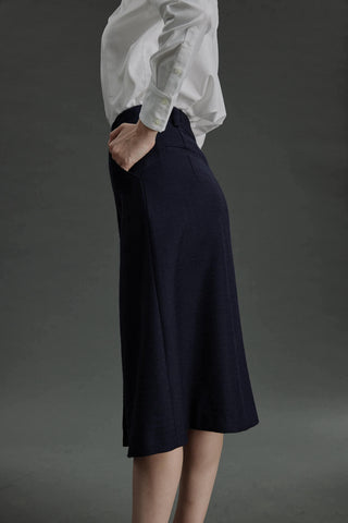 Fafe Skirt - A-line skirt in blue basketweave