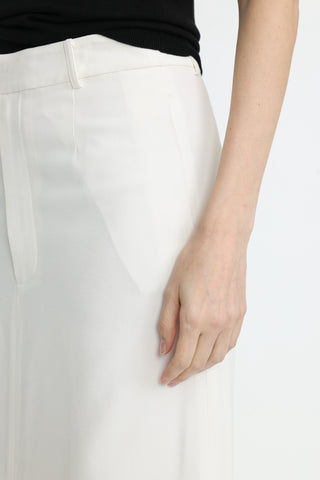 Adelaide Skirt - Tailored maxi skirt in white