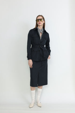 Brisbane Suit Skirt in Charcoal Black