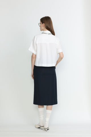 Brisbane Skirt - Suit skirt in navy blue