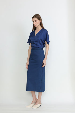 Nyon Skirt - Jersey skirt in denim blue