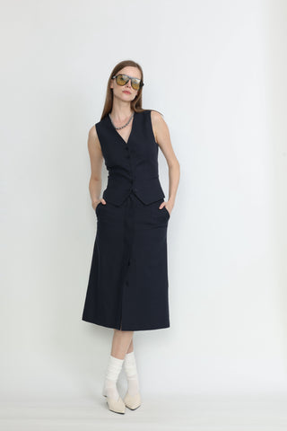 Fafe Midi Skirt in Navy